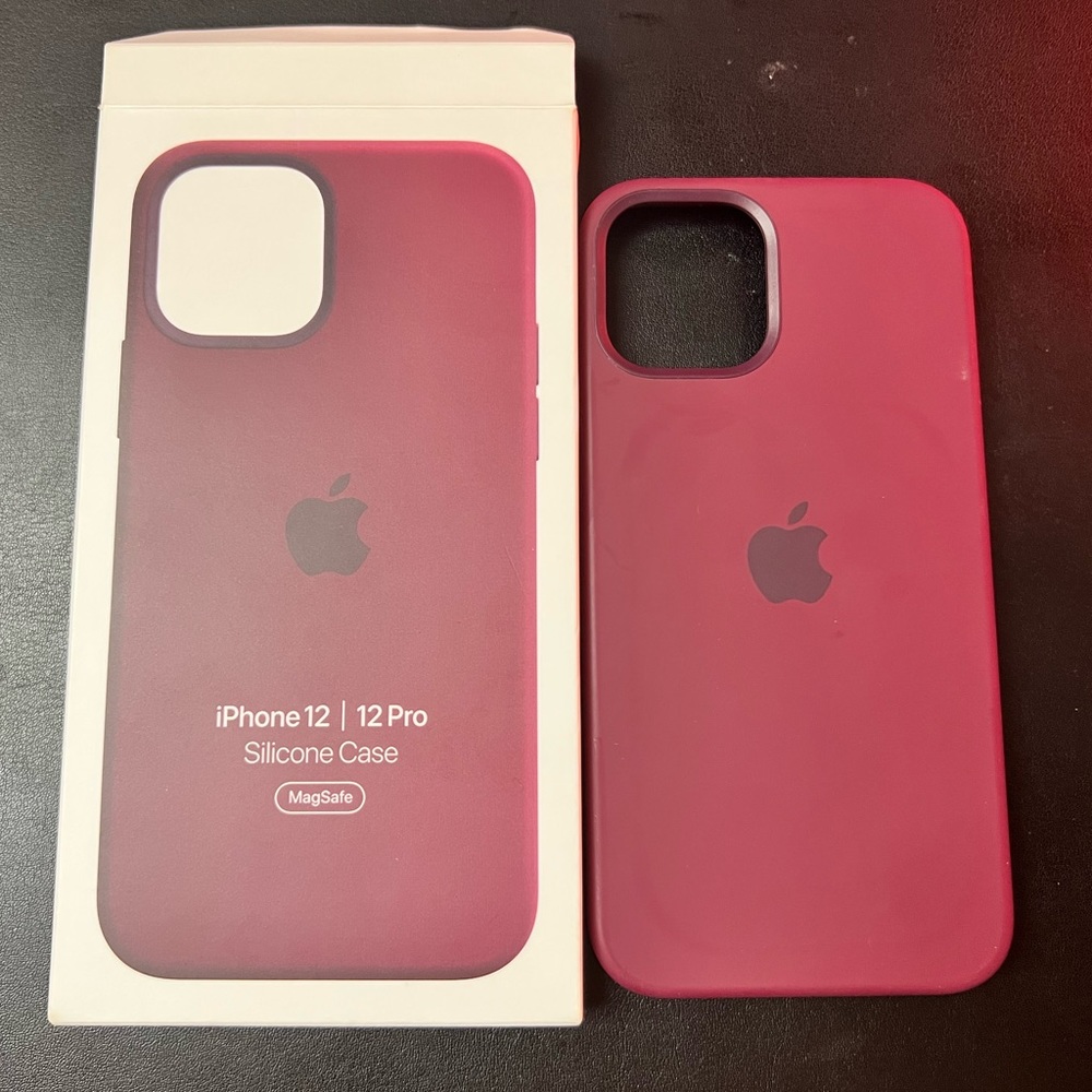 iPhone 12 Pro silicone case plum
